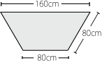１辺が80�pの正六角形になるテーブル